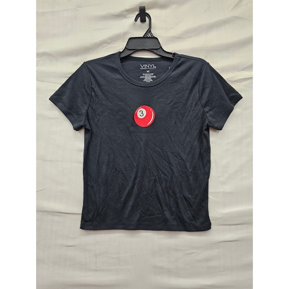 Vinyl Threads Womens Graphic T-Shirt Black Cotton Blend Casual Size XL